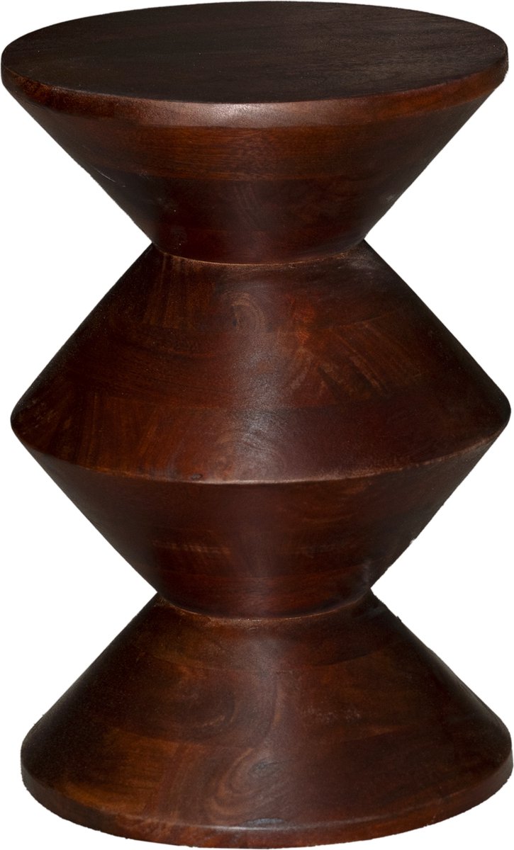 BLenS Furniture-Bijzettafel-Zandvoort-Bruin-Rond-Mangohout