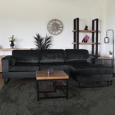 Bol.com Hoekbank design Darsiono 280cm bank antraciet velvet loungebank zowel links als rechts bankstel hoeksalon zetel aanbieding