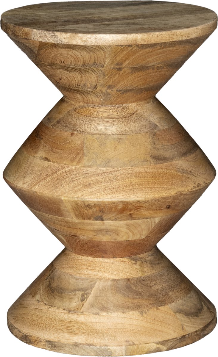 BLenS Furniture-Bijzettafel-Zandvoort-Naturel-Rond-Mangohout