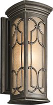 Kichler LED Wand Buitenlamp Franceasi | 1X E27 Max 60W | IP44 | Dimbaar | Olde Bronze