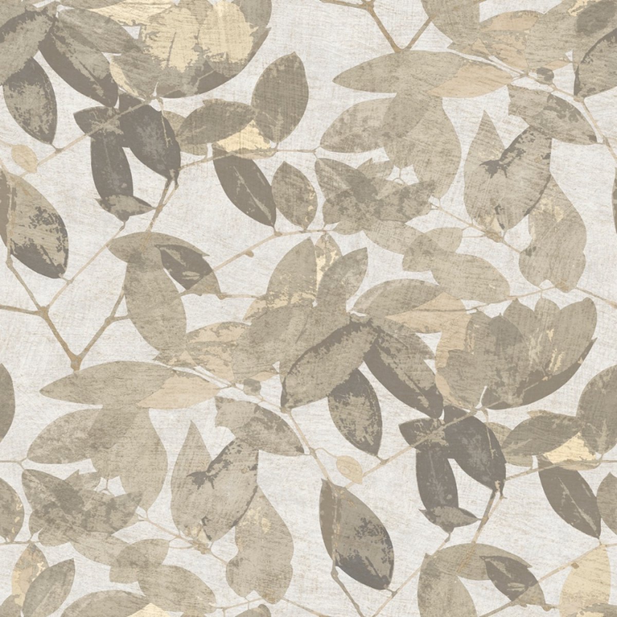 Herbarium - Vliesbehang - Bladeren - Natuur - Beige - 10,05 x 0,53 M.