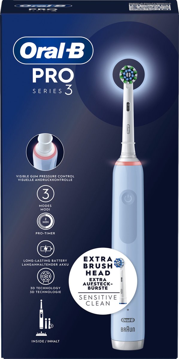 Afbeelding 3 van Oral-B Pro 3 3770 - Elektrische Tandenborstel - Blauw