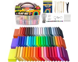 foto van Bolke® - klei 70 kleuren - kleiset volwassenen - polymeer klei - boetseerklei - boetseerklei volwassenen - boetseerklei zelfhardende - zelfdrogend