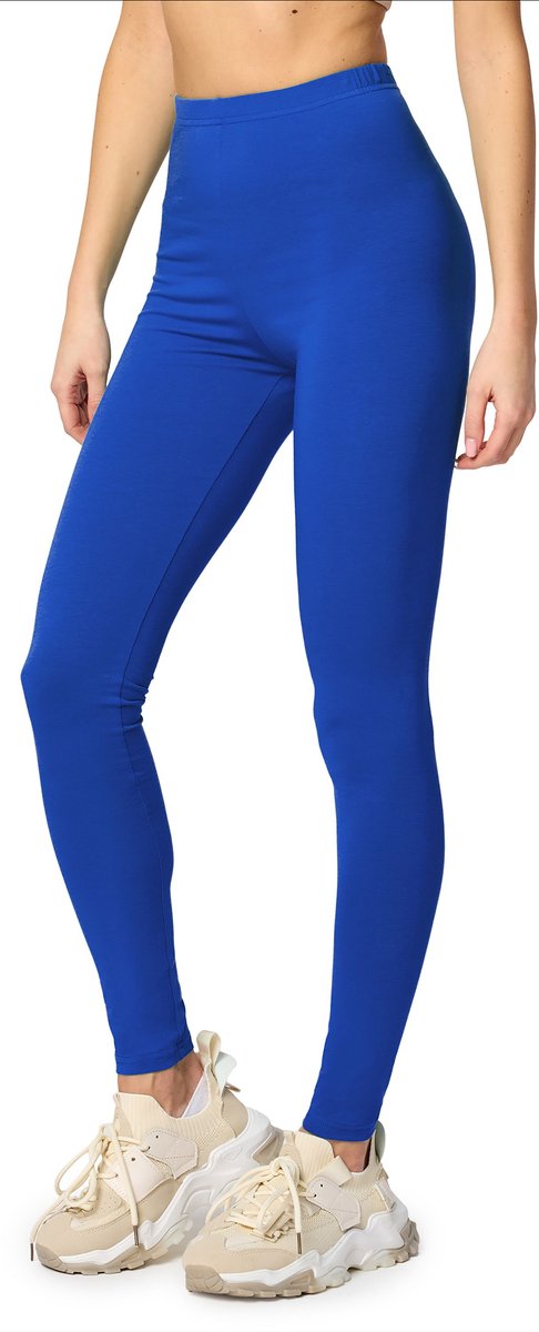 Merry Style MS-MS10-198-LE Dames Leggings - Sport - Vrijetijdsbroek - Lang - Katoen - Sporbroek - Yogabroek - Kobalt - M