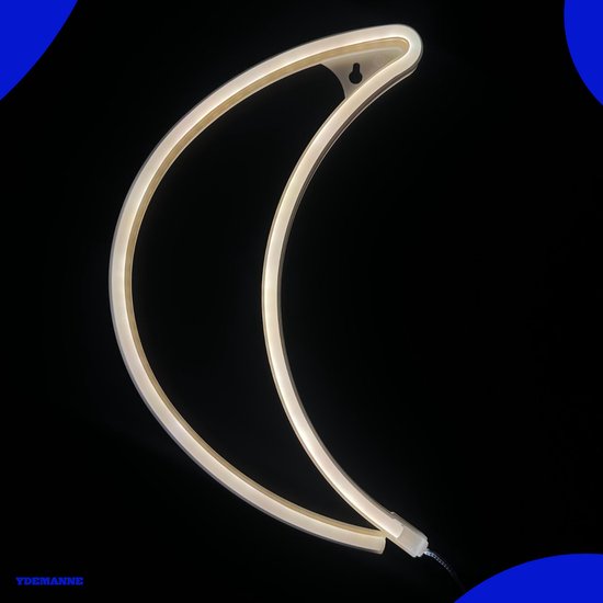 Foto: Neon lamp maan warm wit usb of batterijen neon verlichting neon led lamp neon wandlamp