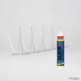 PRIXXS - Duivenpinnen Duivenverjager kunststof all-in-one pakket | 3 meter | Vogelwering | 10 jaar garantie