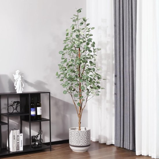 CROSOFMI Kunstmatige Olijfboomplant 150 cm Perfecte Kunstplanten in Pot voor Binnen Buiten Huis