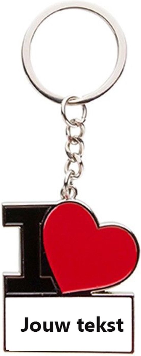 Sleutelhanger Met Tekst "I Love..." | Cadeau Sleutelhanger | Sleutelhanger Gepersonaliseerd |