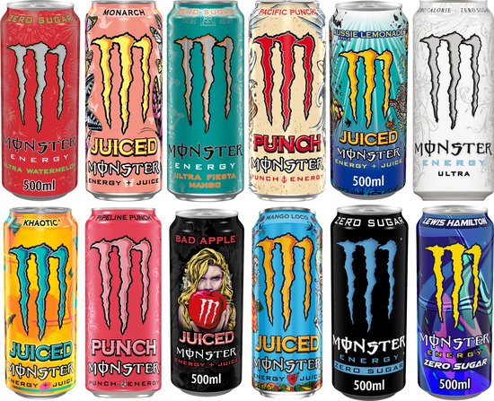 Monster Energy Pack 12 saveurs différentes 12x50 cl