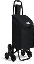Bol.com Inklapbare Trolly Boodschappentrolley met 3 wielen - Waterdicht - 32 liter - Zwart Folding Shopping Trolley aanbieding