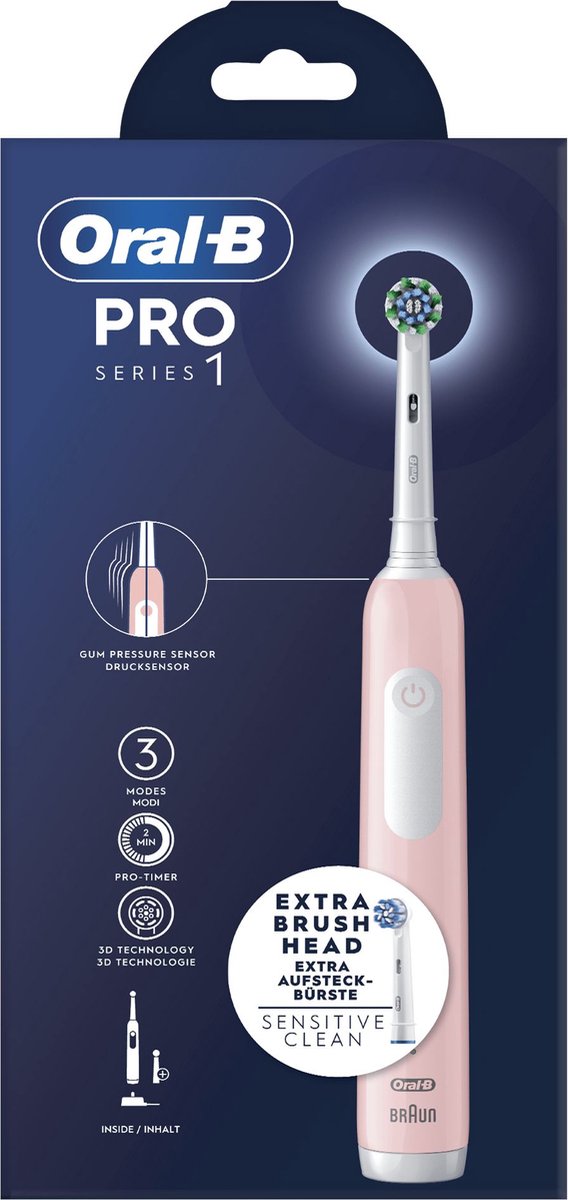 Oral-B PRO Series 1 - Elektrische Tandenborstel - Druksensor - 3 poetsstanden - Roze