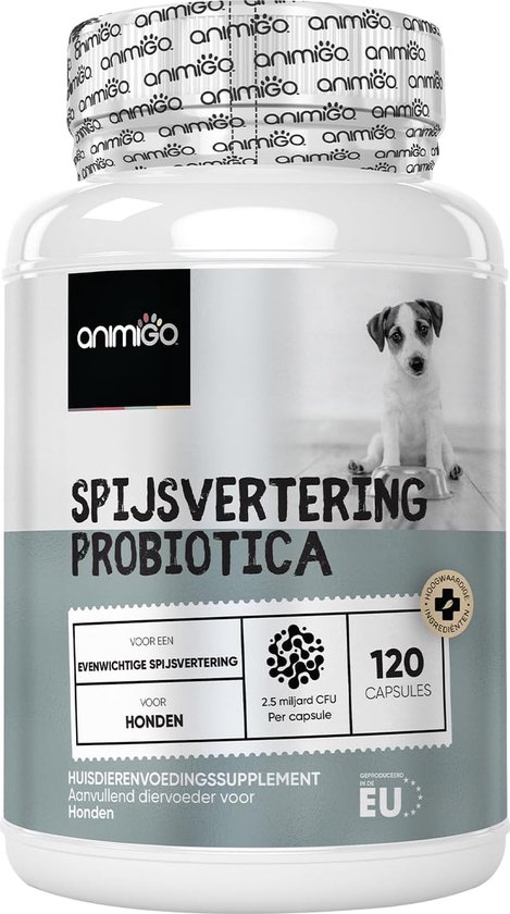 Foto: Probiotica capsules voor honden 120 breekbare capsules puur probiotica probiotica hond tegen jeuk probiotica hond probiotica hond darmflora probiotica hond puur probiotica hond darmen anti jeuk hond van animigo