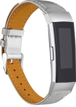 YONO Leer bandje - geschikt voor Fitbit Charge 3/4 – Grijs