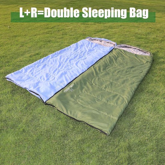 Enkel Envelop Slaapzak voor Volwassenen en Kinderen - Lichtgewicht Waterdichte Dubbele Slaapzak - Ideaal voor Kamperen en Backpacken Sleeping Bag — afbeelding 3