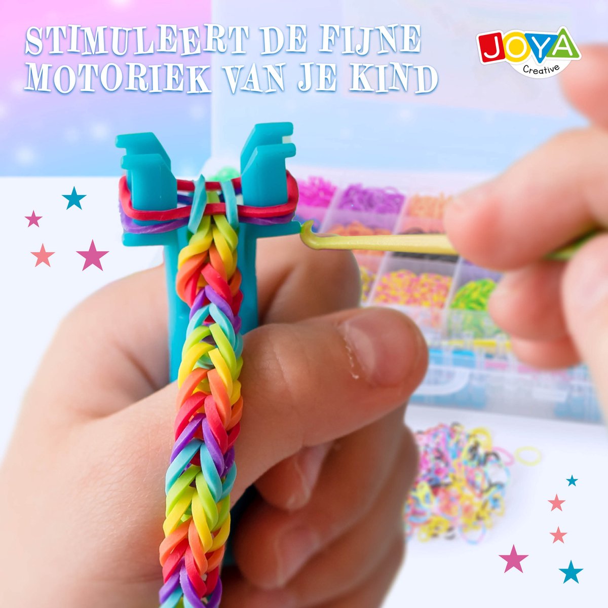 Joya Creative Loombandjes XXL Starter Set - 6200+ delig incl. Loombord - 22 Kleuren - Knutselkoffer - Armbandjes Maken - Loom Bandjes Pakket – Knutselen Meisjes — afbeelding 6