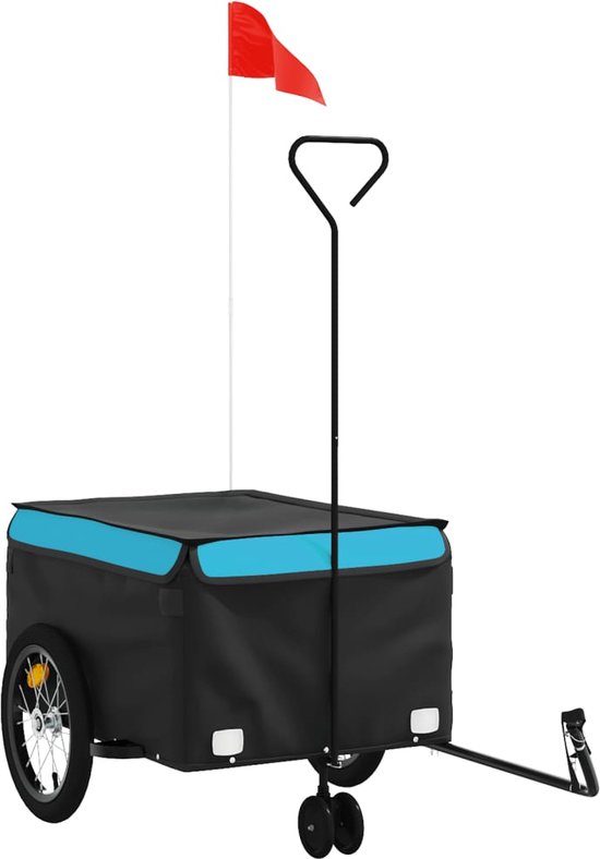 Fietstrailer 45 kg ijzer zwart en grijs