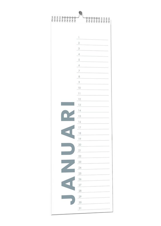 NIEUW! Verjaardagskalender - 31x10,5cm - 300gms ecopapier - Spiraalbinding met ophanghaakje
