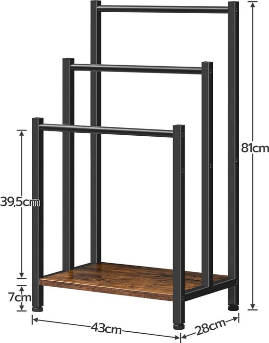 QUVIO Handdoekenrek staand bamboe | Leen Bakker