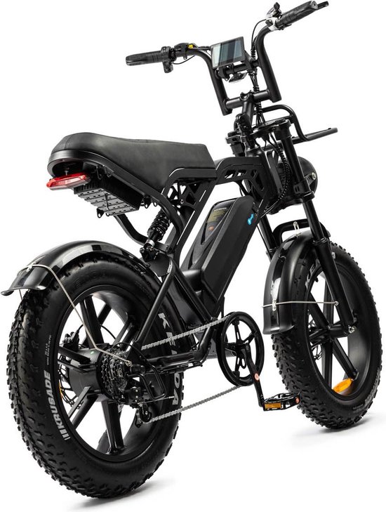 V20 Pro 2025| Elektrische Fatbike | 250W | Zwart | E-Bike | met voorrek | Hydraulische remmen | met achterzitje | 90% voor gemonteerd — afbeelding 5