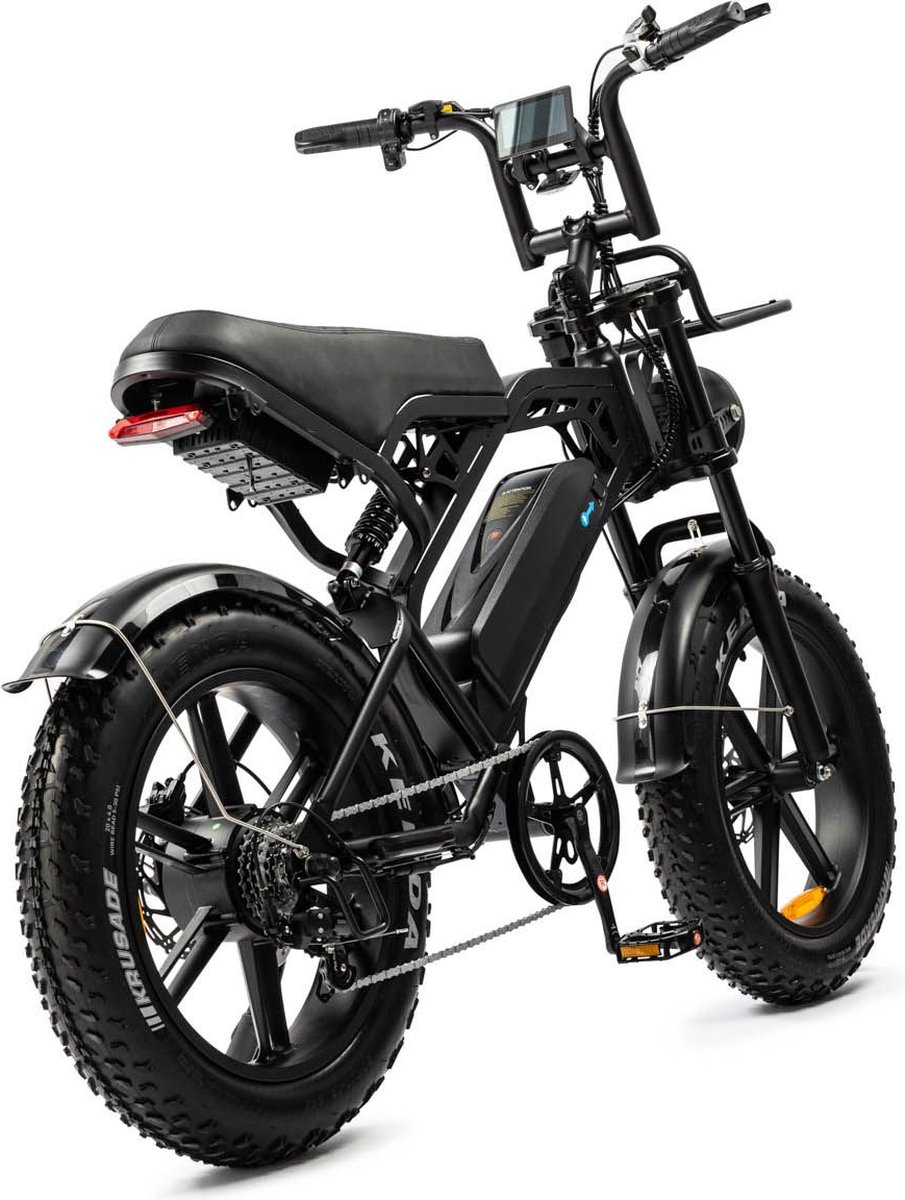V20 Pro 2025| Elektrische Fatbike | 250W | Zwart | E-Bike | met voorrek | Hydraulische remmen | met achterzitje | 90% voor gemonteerd – foto 5