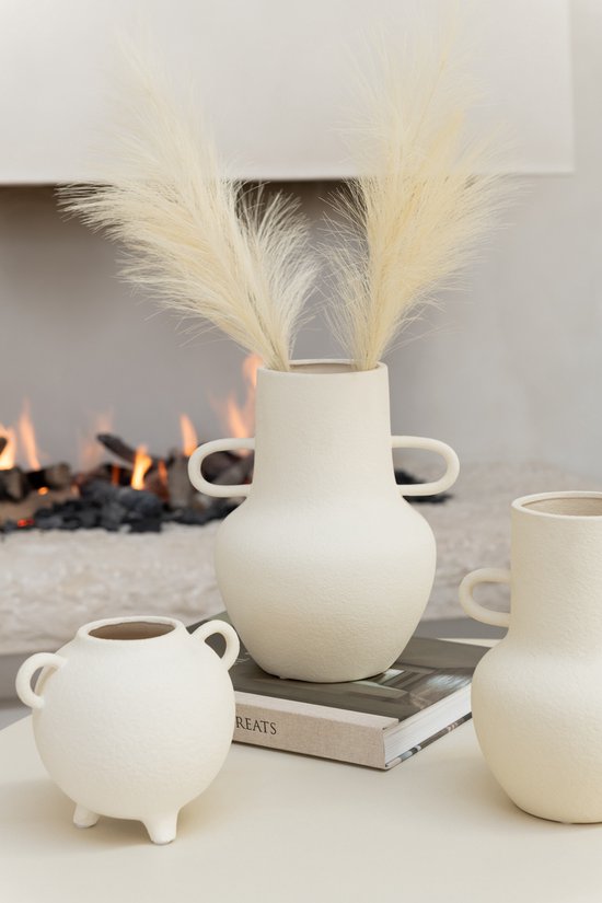 J-Line vase Cruche 2 Anses - pierre - beige - large - 29.5 cm de hauteur
