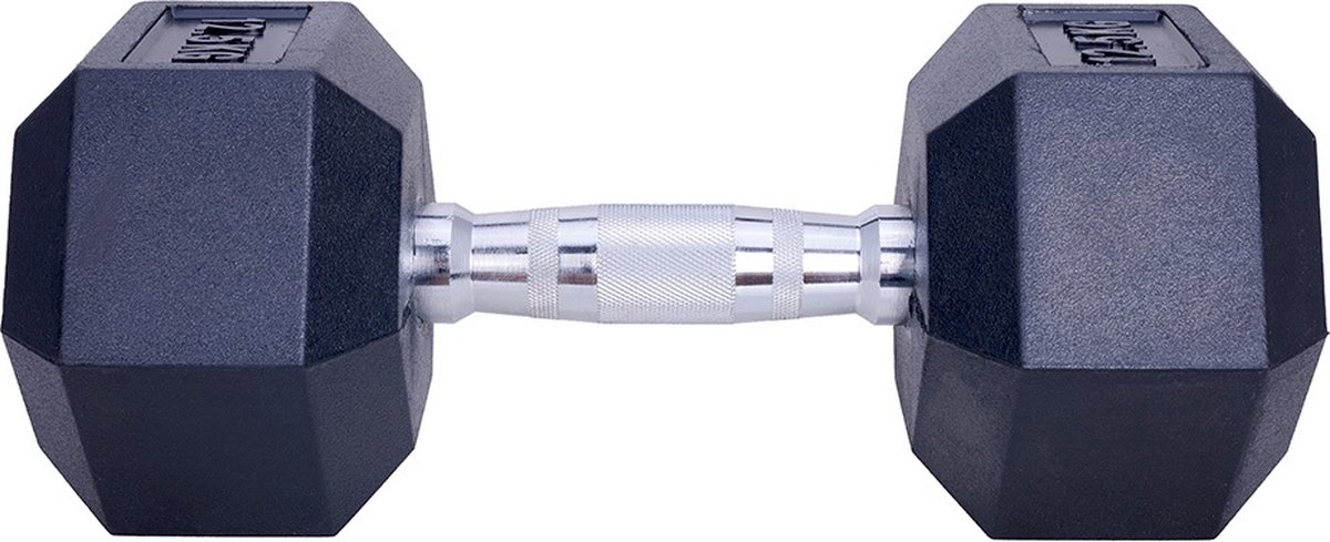 ForzaFit Hexagon Dumbbell 12.5 kg - Zwart - Rubber - Halter Gewicht voor Fitness – foto 2