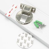 Jinate Magnetische Deurstopper - Zelfklevend - Met of Zonder Boren - Zilver - 1 Set - Geschikt voor alle vloeren - uitermate geschikt voor vloer met vloerverwarming