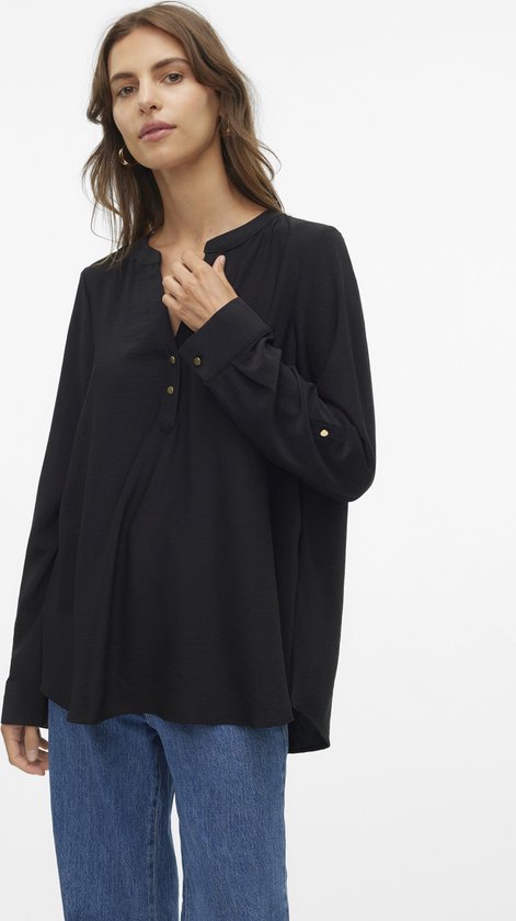 VERO MODA Vmani Ls Top Wvn Ga Noos Women's Long Shirt, Dark Forest
