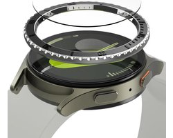 Ringke Bezel Styling + Tempered Glass Geschikt voor Samsung Galaxy Watch 7 44MM - RVS Watch Cover + Screen Protector - 44-96 Zwart