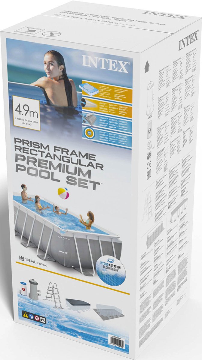Intex Prism Frame kit piscine avec pompe de filtration - 488 x 244 x 107 cm