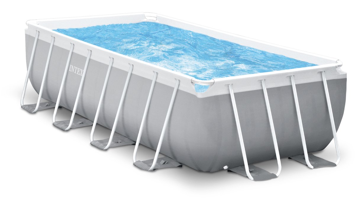 Intex Prism Frame Zwembad - 488 x 244 x 107 cm - Rechthoekig - Grijs
