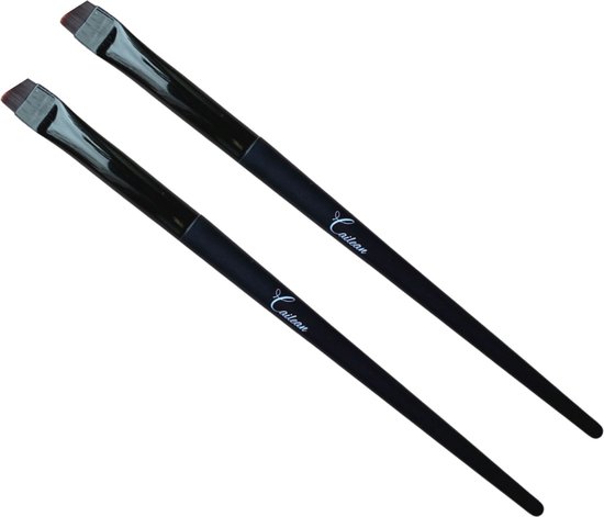 Foto: Cailean wimper wenkbrauw verfpenseel schuine brush 2 stuks 14 cm verf penseel wimperverzorging wenkbrauwverzoging wenkbrauw kwast wimper kwast wimperverf penseel wenkbrauwverf penseel make up verfkwast beauty tool