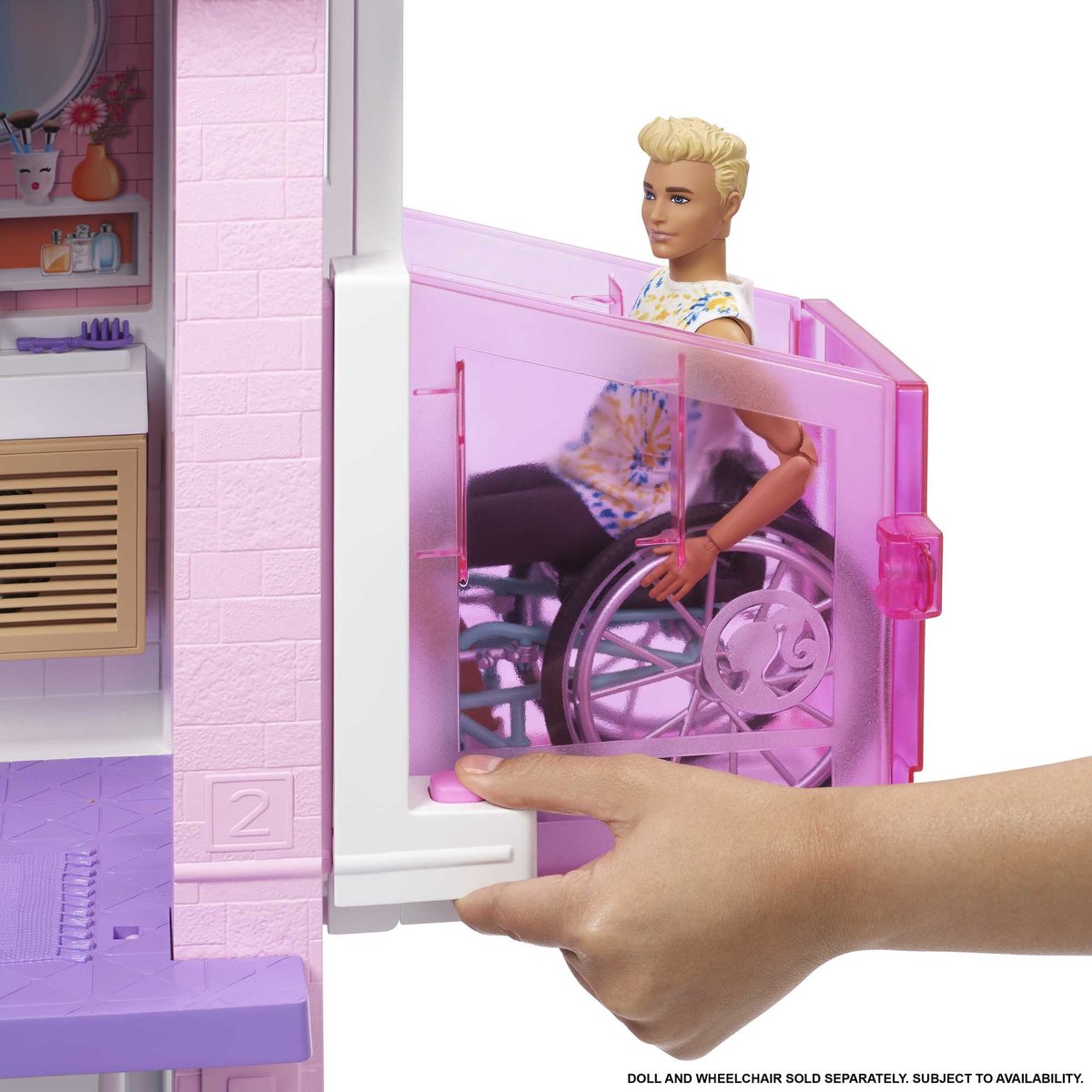 Barbie Droomhuis Poppenhuis – 109 cm Hoog - 3 Verdiepingen - Glijbaan - Lift - Zwembad en 75+ Accessoires — afbeelding 10
