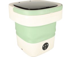 Mini Draagbare Kleine Opvouwbare Reiswasser Wasmachine - Kleding & Lingerie - 11L - Groen - Handig voor op reis of op de camping