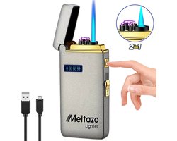 MELTAZO Aansteker, 2-in-1 Aansteker Elektrisch, Electric Lighter, Aansteker Elektrisch USB-C, Aansteker USB Oplaadbaar, Aansteker Windproof Elektrisch, Elektronische Aansteker, Plasma Aansteker, Elektrische Aansteker, 2-in-1 Aansteker Luxe voor Alles