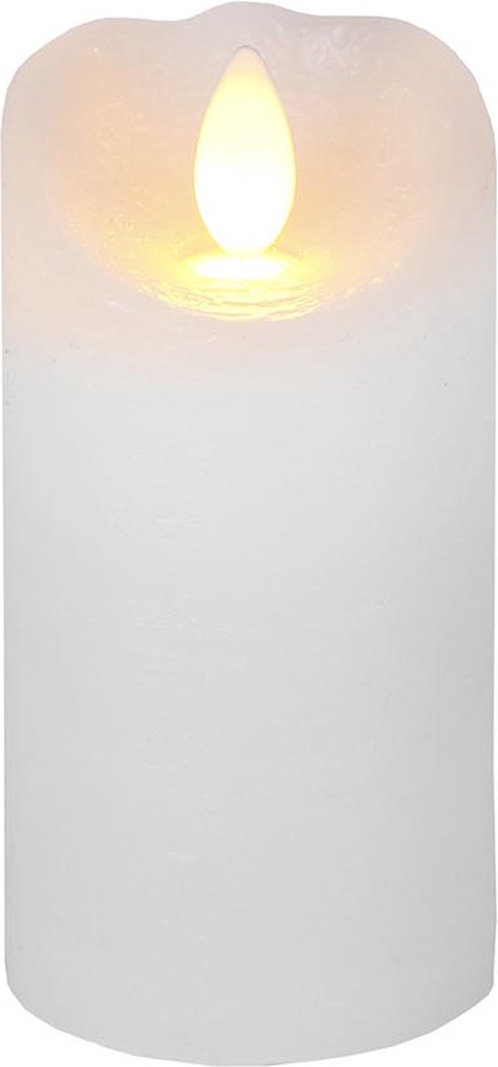 Star Trading Candle Glow, zuilkaars, was, wit, LED, timer, geel, binnenkant, 10 cm