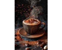 Cappuccino Poster - Koffie - Drank - Kleurrijk - Cafeïne - Kunst - posters - formaat 50x70cm - Wanddecoratie - S3506YR