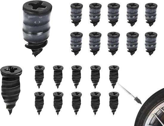 20-delige Autovelgenreparatieset - Vacuüm Bandenreparatiekit Met Schroevendraaier Rubberen Stalen Spijkers