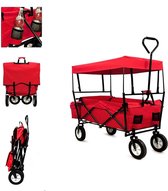 Bol.com Strandwagen met dak opvouwbaar tot 80 kg inklapbaar voor tuin en camping aanbieding