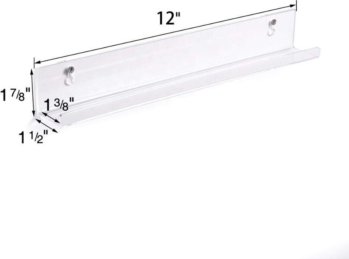 Tonysa Set van 6 transparante acryl wandplanken voor U