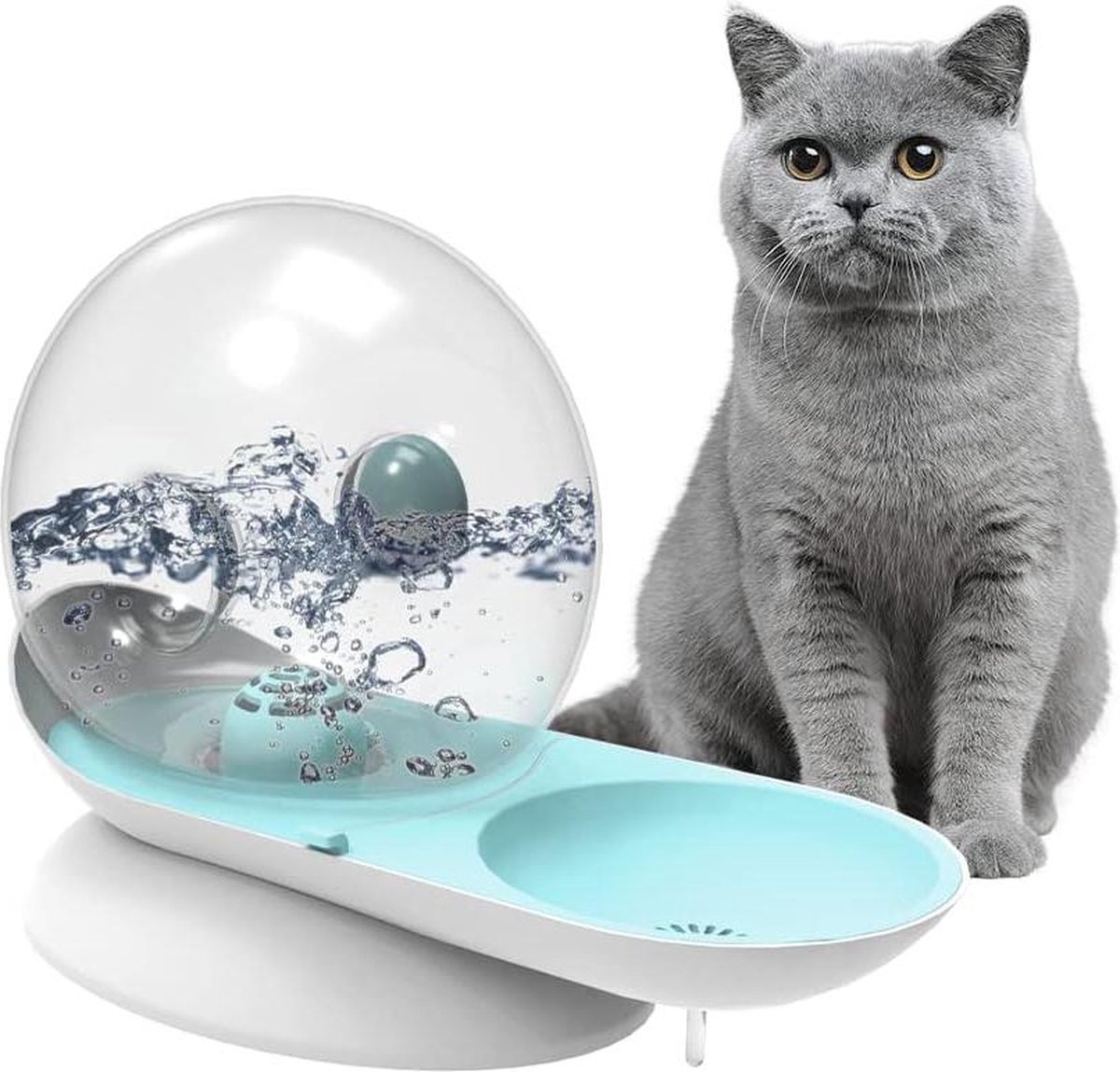 Niyregiy - Waterdispenser voor huisdieren, 2,8 liter, automatische waterdispenser voor huisdieren, kat, hond, waterdispenser, grote kom, drank, kat, drank, water, zonder stroom, grijs Niyregiy - Waterdispenser voor huisdieren, 2,8 liter, automatische waterdispenser voor huisdieren, kat, hond, waterdispenser, grote kom, drank, kat, drank, water, zonder stroom, grijs