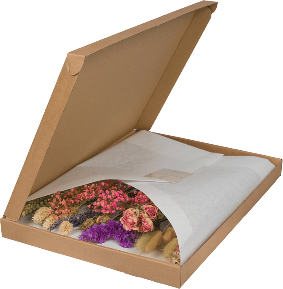 Droogbloemen In Letterbox Multi - KH Bloembollen - Super leuk voor in huis en geen onderhoud nodig! En een leuk cadeau voor mannen en vrouwen!
