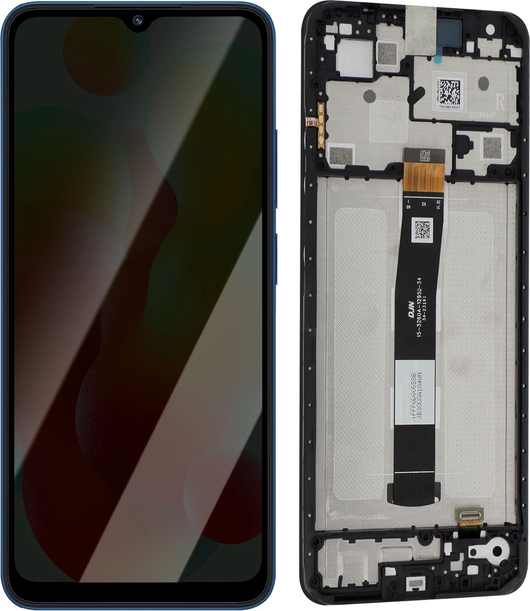 Xiaomi, Origineel Xiaomi Redmi 12C-scherm LCD-touchglaschassis (servicepakket), Zwart