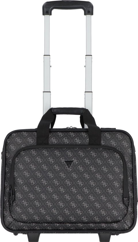 Valise Guess 15" Noir - Sac Ordinateur Portable - Similicuir Matelassé - Bandoulière Amovible - Multi-compartiments