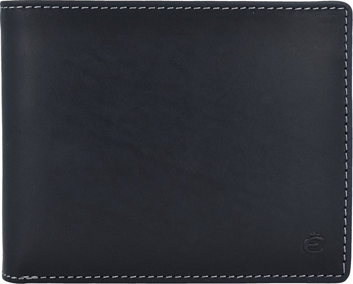 Esquire Leren Portemonnee Dallas Wallet Horizontal Black Zwart