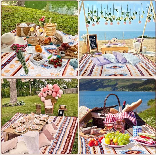 Orion Store - Couverture de plage Extra Groot - Couverture de pique-nique - Tissu de plage imperméable et résistant au sable - Tapis de plage portable pour camping, aire de jeux pour enfants