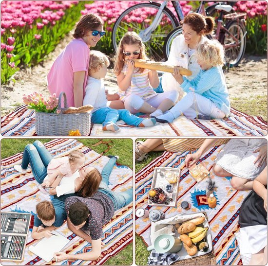 Orion Store - Couverture de plage Extra Groot - Couverture de pique-nique - Tissu de plage imperméable et résistant au sable - Tapis de plage portable pour camping, aire de jeux pour enfants