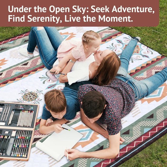 Orion Store - Couverture de plage Extra Groot - Couverture de pique-nique - Tissu de plage imperméable et résistant au sable - Tapis de plage portable pour camping, aire de jeux pour enfants