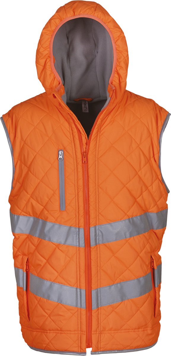 Yoko Kensington - Hi-Vis hoodied gilet YHV007 - Hi Vis Orange - XXL