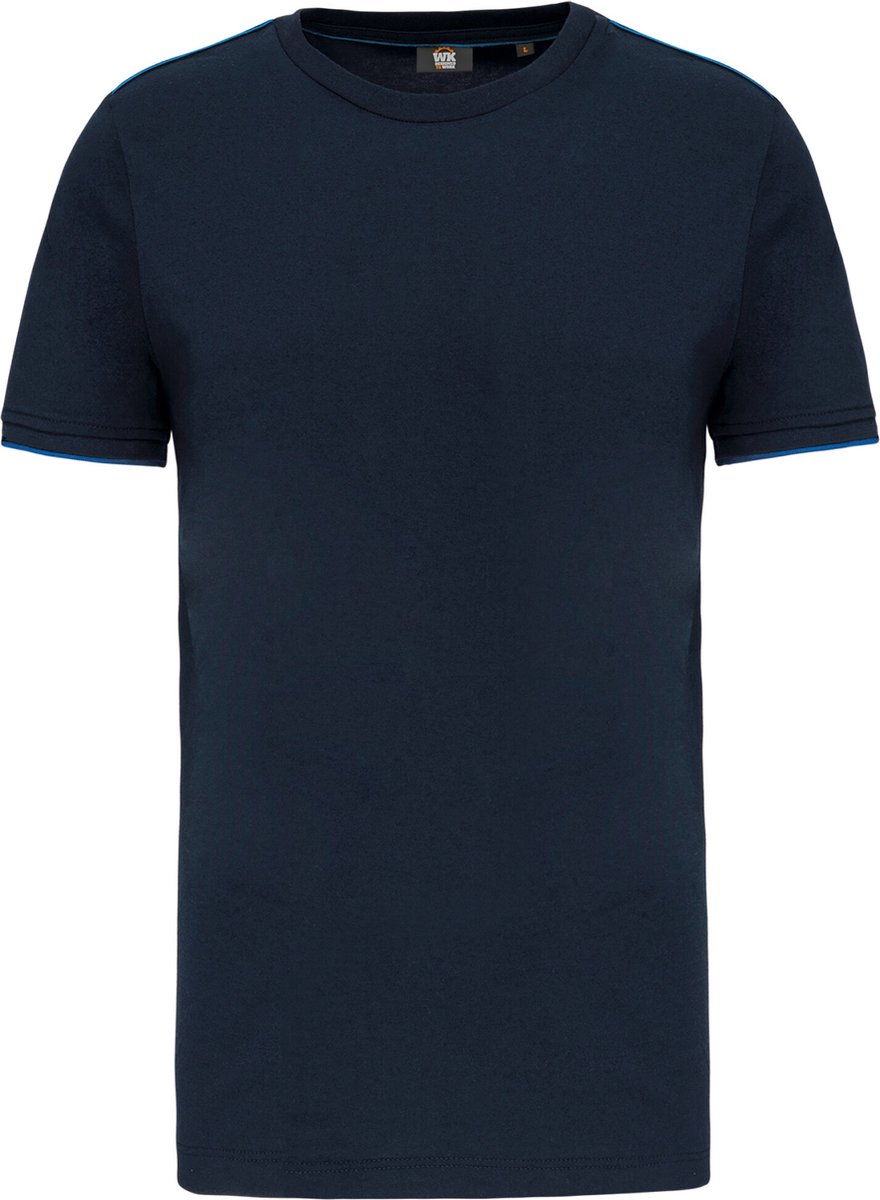 WK. Designed To Work T-shirt Day To Day korte mouwen WK3020 - Navy / Light Royal Blue - XXL